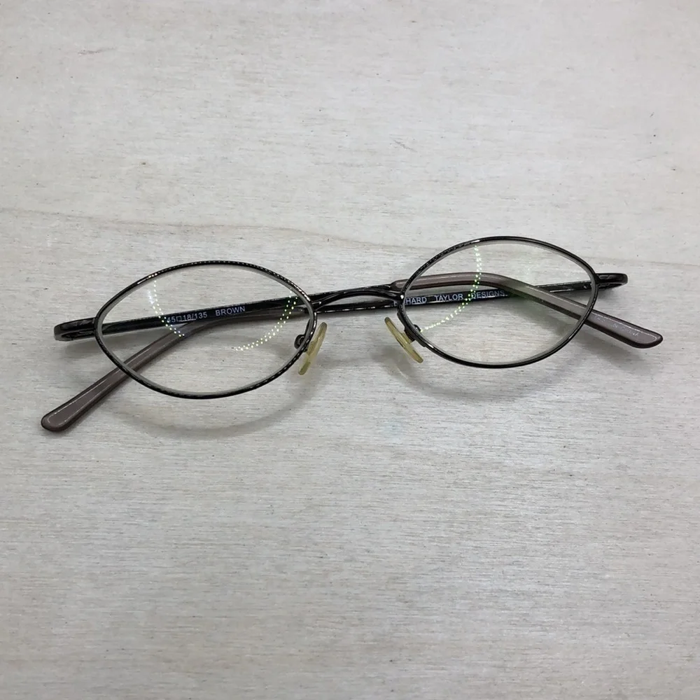 Richard Taylor Aaron Glasses Frames ONLY Brown Metal 45-18-135 Oval Slim Unisex